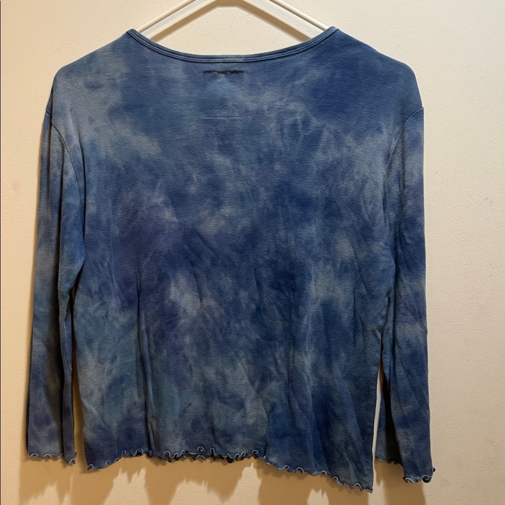 UNIF Blue Tie-Dye Top with Graphic Design - Picture 5 of 5